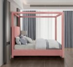 Emerson Linen Textured Fabric Upholstered Bed - Image 5