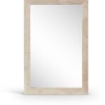 Pavia Genuine Travertine Frame Mirror