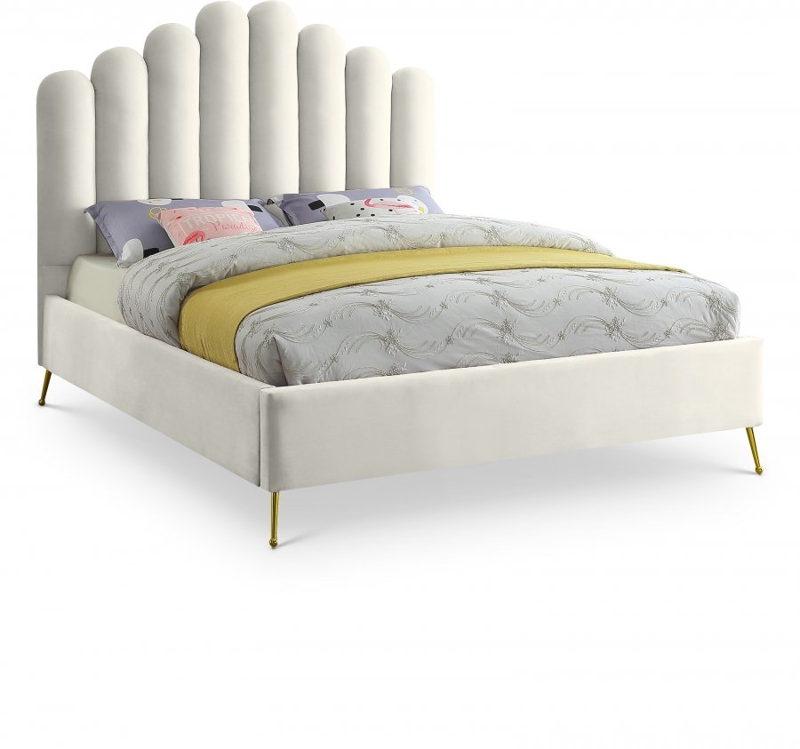 4975.jpg Lily Velvet Upholstered Bed - Image 1