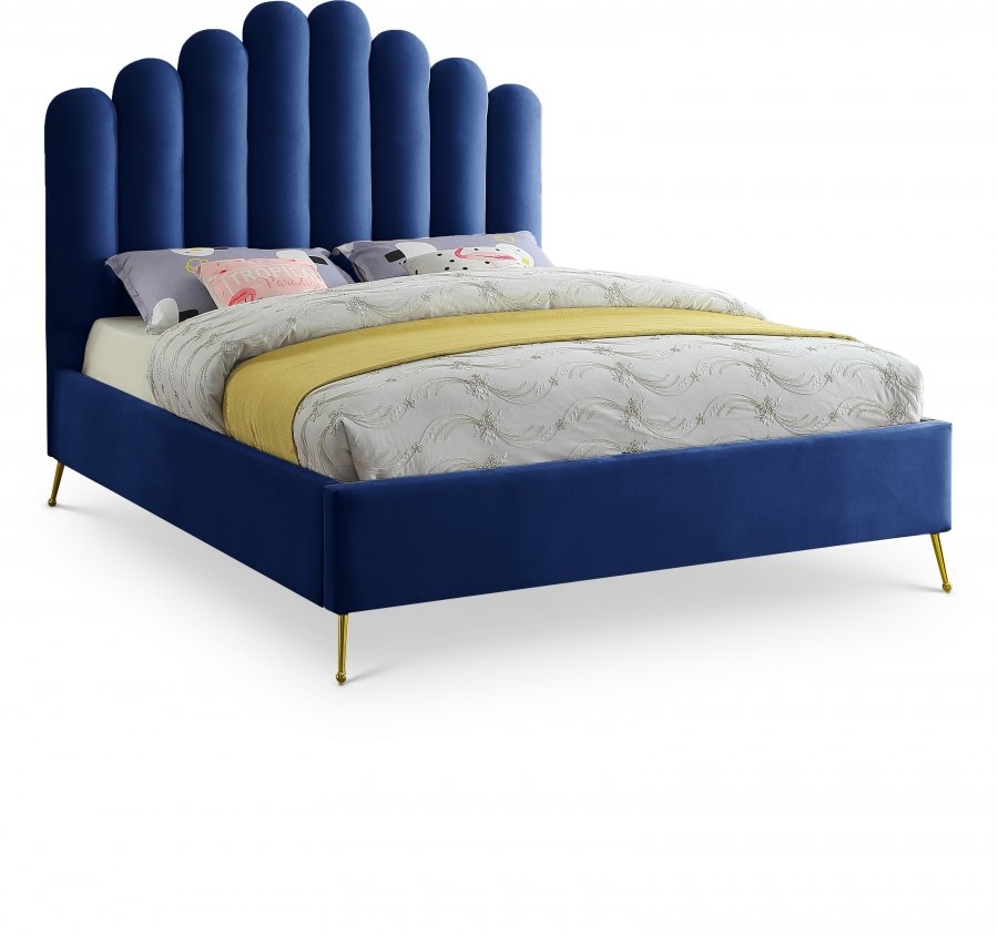4985.jpg Lily Velvet Upholstered Bed - Image 1