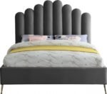Lily Velvet Upholstered Bed - Image 3