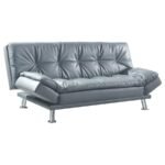 DILLESTON UPHOLSTERED TUFTED CONVERTIBLE SOFA BED GREY