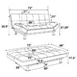 DILLESTON UPHOLSTERED TUFTED CONVERTIBLE SOFA BED GREY - Image 5