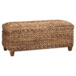 LAUGHTON HAND-WOVEN BANANA LEAF STORAGE BENCH AMBER