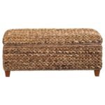 LAUGHTON HAND-WOVEN BANANA LEAF STORAGE BENCH AMBER - Image 3