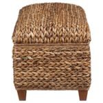 LAUGHTON HAND-WOVEN BANANA LEAF STORAGE BENCH AMBER - Image 5