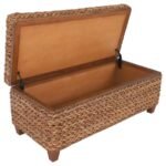 LAUGHTON HAND-WOVEN BANANA LEAF STORAGE BENCH AMBER - Image 6