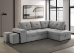 ROANNE FABRIC UPHOLSTERED SLEEPER SECTIONAL SOFA GREY - Image 2