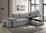 ROANNE FABRIC UPHOLSTERED SLEEPER SECTIONAL SOFA GREY - Image 3