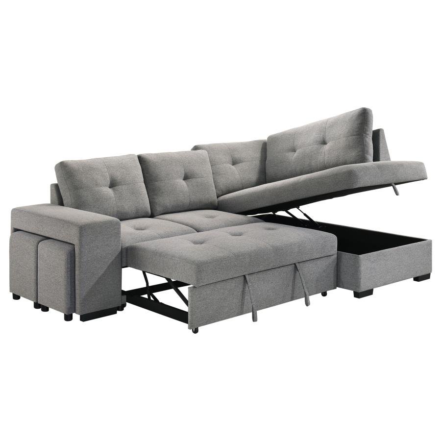 500347_08x900.jpg ROANNE FABRIC UPHOLSTERED SLEEPER SECTIONAL SOFA GREY - Image 1
