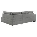 ROANNE FABRIC UPHOLSTERED SLEEPER SECTIONAL SOFA GREY - Image 12