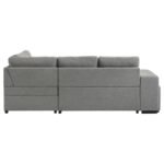 ROANNE FABRIC UPHOLSTERED SLEEPER SECTIONAL SOFA GREY - Image 13