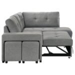 ROANNE FABRIC UPHOLSTERED SLEEPER SECTIONAL SOFA GREY - Image 15
