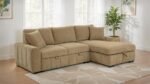 PASTRANA UPHOLSTERED SLEEPER SECTIONAL SOFA RAF CHAISE CAMEL - Image 2