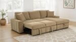 PASTRANA UPHOLSTERED SLEEPER SECTIONAL SOFA RAF CHAISE CAMEL - Image 3