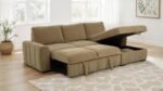 PASTRANA UPHOLSTERED SLEEPER SECTIONAL SOFA RAF CHAISE CAMEL - Image 4