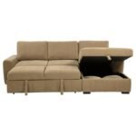 PASTRANA UPHOLSTERED SLEEPER SECTIONAL SOFA RAF CHAISE CAMEL - Image 9