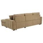 PASTRANA UPHOLSTERED SLEEPER SECTIONAL SOFA RAF CHAISE CAMEL - Image 10