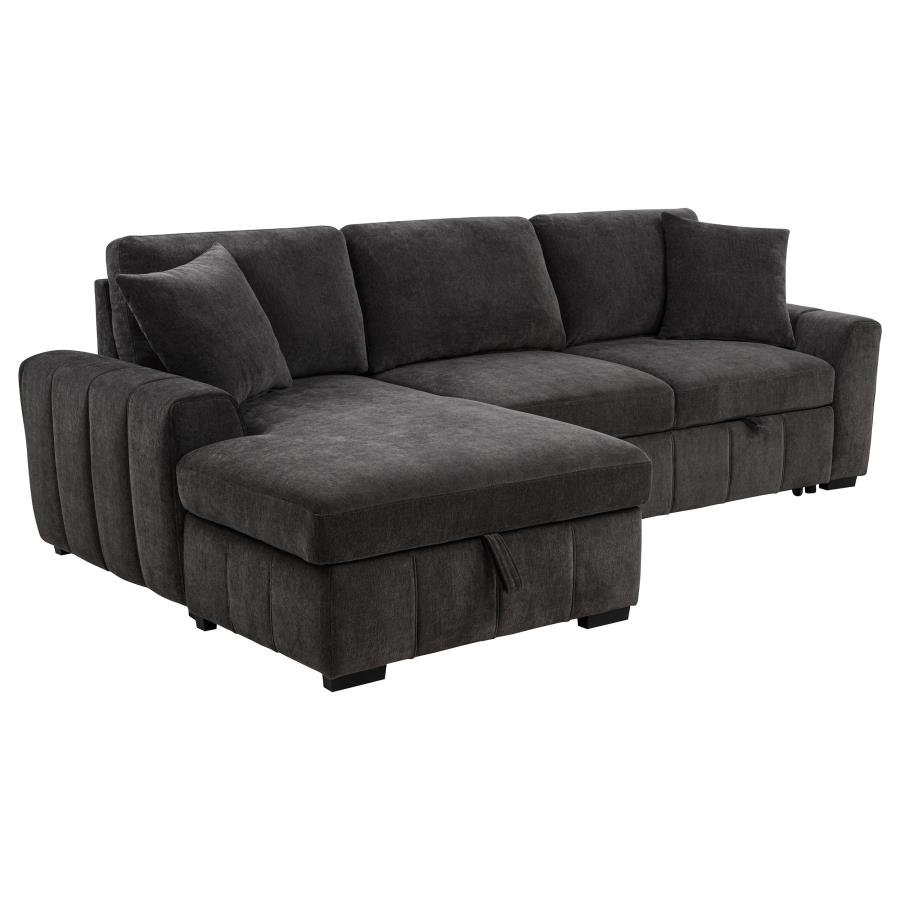 500349_04x900.jpg PASTRANA UPHOLSTERED SLEEPER SECTIONAL SOFA LAF CHAISE GREY - Image 1