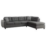 STONENESSE UPHOLSTERED SECTIONAL CHAISE SOFA GREY
