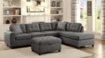 STONENESSE UPHOLSTERED SECTIONAL CHAISE SOFA GREY - Image 6