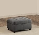 STONENESSE RECTANGULAR UPHOLSTERED STORAGE OTTOMAN GREY - Image 2