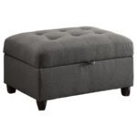STONENESSE RECTANGULAR UPHOLSTERED STORAGE OTTOMAN GREY