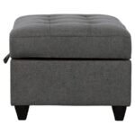 STONENESSE RECTANGULAR UPHOLSTERED STORAGE OTTOMAN GREY - Image 5