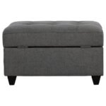STONENESSE RECTANGULAR UPHOLSTERED STORAGE OTTOMAN GREY - Image 6