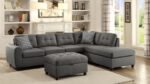 STONENESSE RECTANGULAR UPHOLSTERED STORAGE OTTOMAN GREY - Image 10