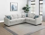 ASHFORD CHENILLE UPHOLSTERED SLEEPER SECTIONAL SOFA GREIGE - Image 4
