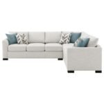 ASHFORD CHENILLE UPHOLSTERED SLEEPER SECTIONAL SOFA GREIGE - Image 6