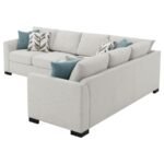 ASHFORD CHENILLE UPHOLSTERED SLEEPER SECTIONAL SOFA GREIGE - Image 7