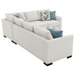 ASHFORD CHENILLE UPHOLSTERED SLEEPER SECTIONAL SOFA GREIGE - Image 12