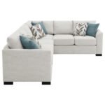 ASHFORD CHENILLE UPHOLSTERED SLEEPER SECTIONAL SOFA GREIGE - Image 13