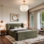 Modena Chenille Fabric Upholstered Bed - Image 2