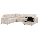 DEVONSHIRE SLEEPER SECTIONAL SOFA STORAGE CHAISE CAMEL - Image 4