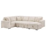 DEVONSHIRE SLEEPER SECTIONAL SOFA STORAGE CHAISE CAMEL - Image 5