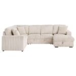 DEVONSHIRE SLEEPER SECTIONAL SOFA STORAGE CHAISE CAMEL - Image 6