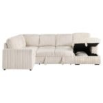 DEVONSHIRE SLEEPER SECTIONAL SOFA STORAGE CHAISE CAMEL - Image 7