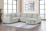 DEVONSHIRE SLEEPER SECTIONAL SOFA STORAGE CHAISE GREY - Image 2