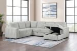 DEVONSHIRE SLEEPER SECTIONAL SOFA STORAGE CHAISE GREY - Image 3