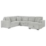 DEVONSHIRE SLEEPER SECTIONAL SOFA STORAGE CHAISE GREY