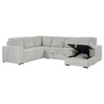DEVONSHIRE SLEEPER SECTIONAL SOFA STORAGE CHAISE GREY - Image 4