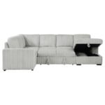 DEVONSHIRE SLEEPER SECTIONAL SOFA STORAGE CHAISE GREY - Image 6