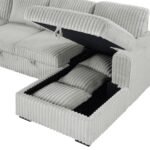 DEVONSHIRE SLEEPER SECTIONAL SOFA STORAGE CHAISE GREY - Image 10