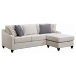 MCLOUGHLIN UPHOLSTERED SLOPED ARM SECTIONAL SOFA PLATINUM
