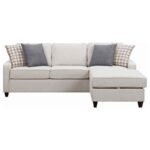 MCLOUGHLIN UPHOLSTERED SLOPED ARM SECTIONAL SOFA PLATINUM - Image 3