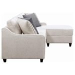 MCLOUGHLIN UPHOLSTERED SLOPED ARM SECTIONAL SOFA PLATINUM - Image 6