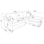 MCLOUGHLIN UPHOLSTERED SLOPED ARM SECTIONAL SOFA PLATINUM - Image 14